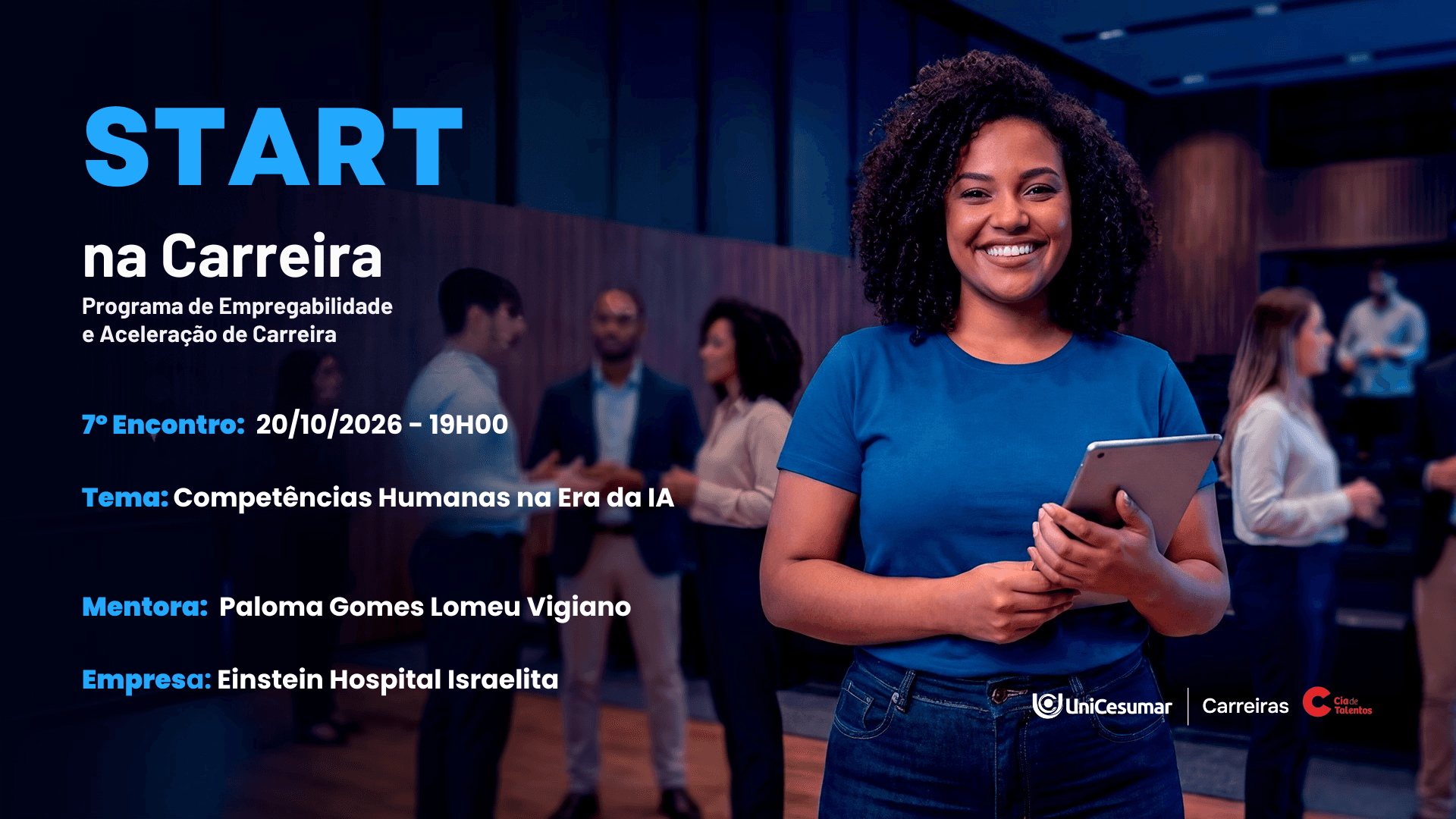 Banner do evento COMPETÊNCIAS HUMANAS NA ERA DA IA