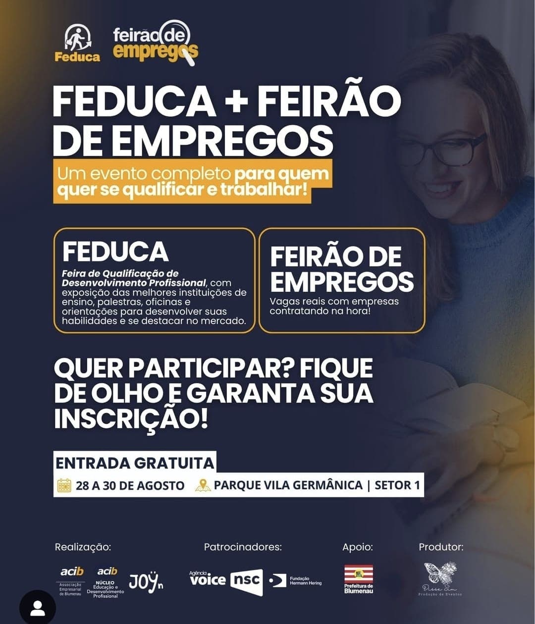 Banner do programa de estágio